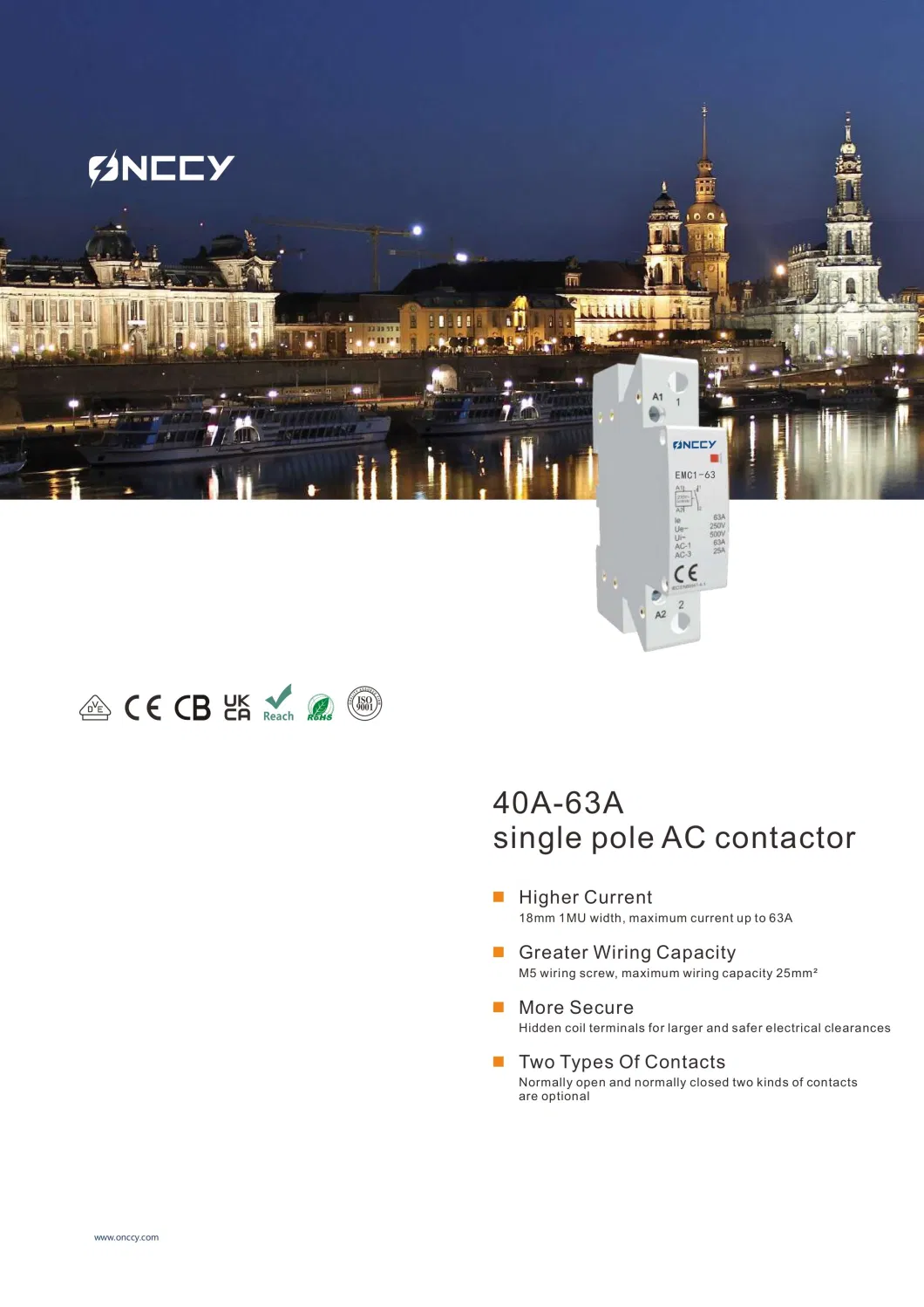 1p 1, 2 Electric Modular 32A-63A 230V AC/DC Contactor with CE Certification