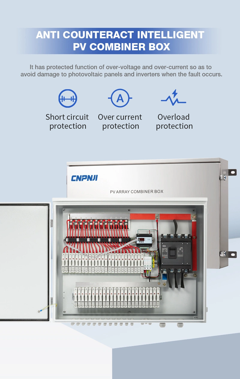 Solar DC1500V String 16 Input 1 Output Smart Anti Reverse Combiner Boxes Stainless Steel